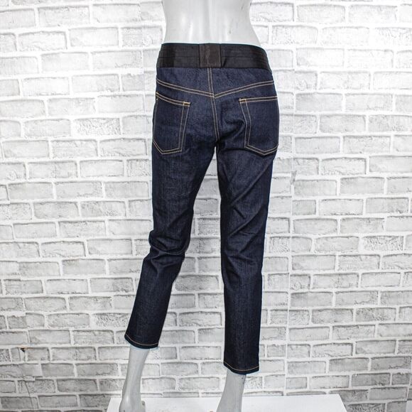 Comme de Garcons Junya Watanabe Crop Jeans Indigo satin pleated waist 36w - Picture 3 of 9